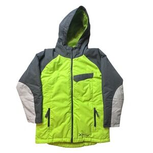 Arctix Winter Jacket Kids L Lime Green Grey 83896HRY Insulated Hooded Ski Coat